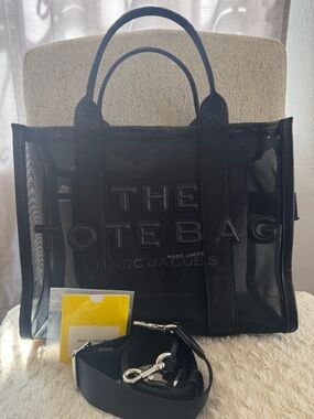 Marc Jacobs Black Mesh 'The Tote Bag' with Detachable Strap